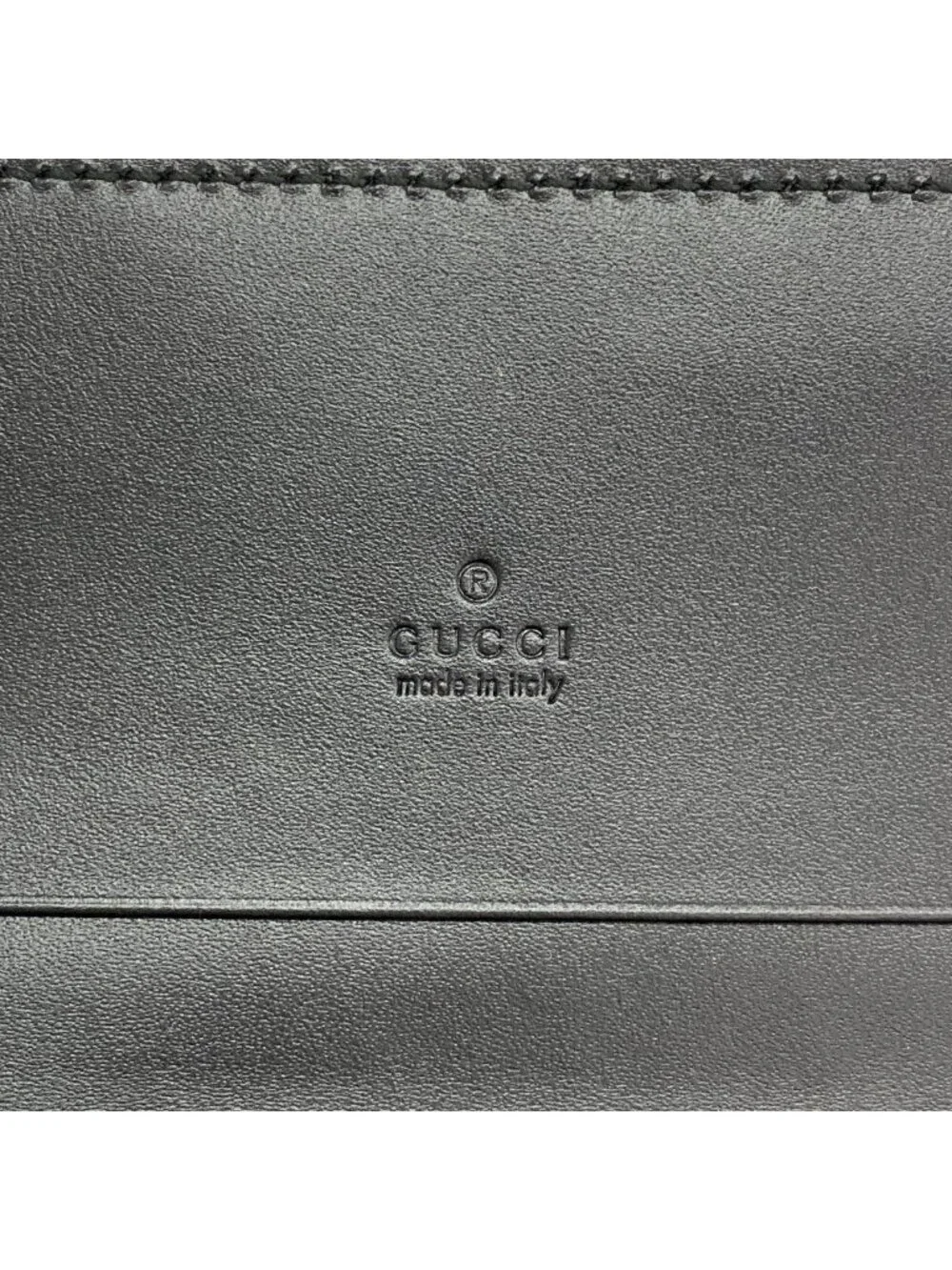 Gucci Business Card Holder Guccissima Leather Black Silver